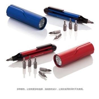 6批頭可換螺絲刀（9 led鋁電筒套裝）