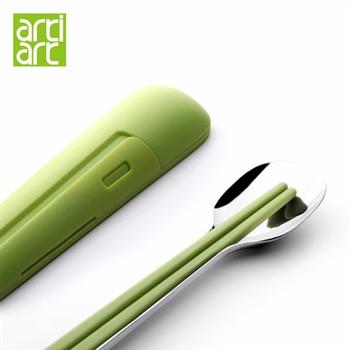 臺灣Artiart 一勺一筷 學(xué)生便攜餐具套裝 兒童便攜筷子不銹鋼勺子