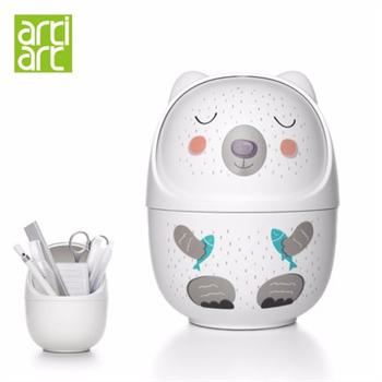 臺灣artiart 創(chuàng)意可愛桌面收納盒 化妝工具整理盒 桌面小垃圾桶