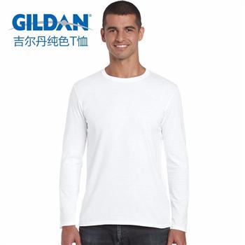 吉爾丹GILDAN76400男款純棉純色長(zhǎng)袖圓領(lǐng)T恤打底衫