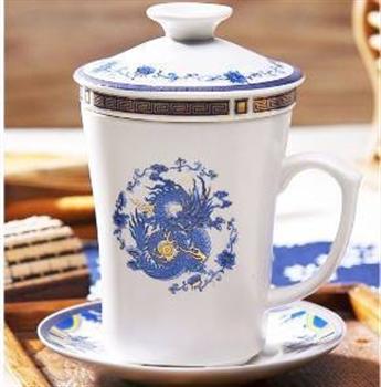 金箔浮雕高士杯