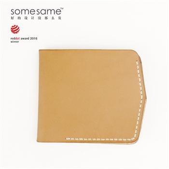 進(jìn)口高檔頭層植鞣革牛皮短款男女士敞口皮夾手工制作錢包短夾