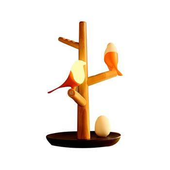 鳥蛋氛圍夜燈 實(shí)木樹枝磁吸USB充電創(chuàng)意人體感應(yīng) 