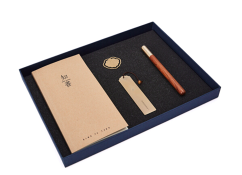 清樸堂 知書(shū)4件套裝禮盒 實(shí)木筆創(chuàng)意刻字禮品辦公禮物簽字筆定制純銅書(shū)簽