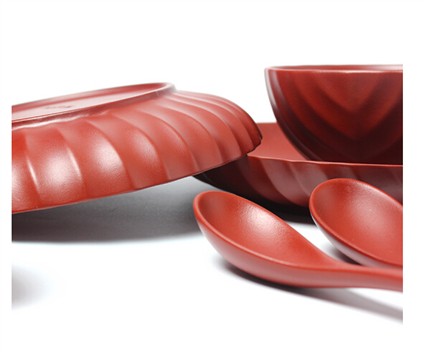 清樸堂文心高檔紫砂碗筷組合食器家用簡約2人吃飯中國風(fēng)餐具 四人組