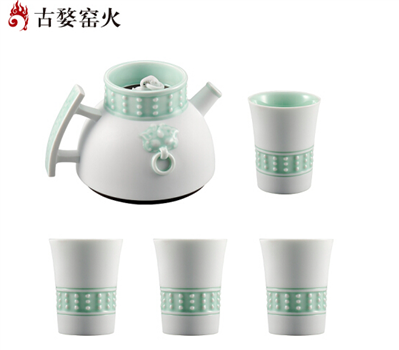 古婺窯火 珠聯(lián)璧合系列 珠聯(lián)璧合一壺四杯 禮盒包裝 珠聯(lián)璧合（套組）