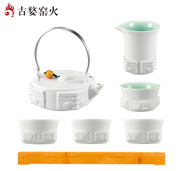 古婺窯火 四方如意系列 新四方如意A 一壺四杯一公道一茶盤 新四方如意A