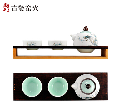 古婺窯火 般若系列 般若C 玉砂畫面 一壺二杯一底座 禮盒包裝 般若C（玉砂畫面）