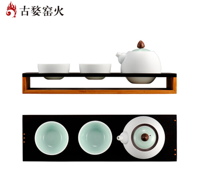 古婺窯火 般若系列 般若C 內(nèi)青外白 一壺二杯一底座 禮盒包裝 般若C（內(nèi)青外白）