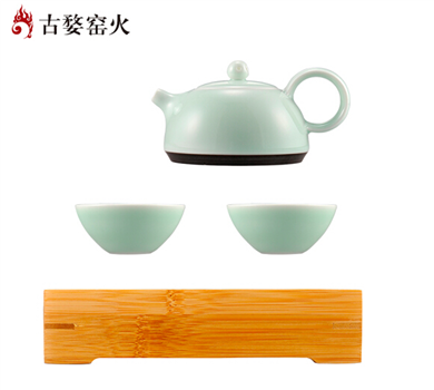 古婺窯火 經(jīng)典永藏系列 春壺茶盤二杯 一壺二杯一茶盤 茶盤包裝 春壺二杯