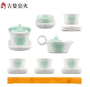 古婺窯火 婺州瓷 經(jīng)典永藏系列 乾坤全套茶具 茶盤組合包裝 乾坤