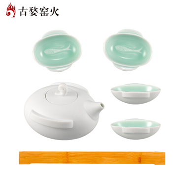 古婺窯火 水到魚行系列 水到魚行 一壺四杯一茶盤 禮盒包裝 水到魚行