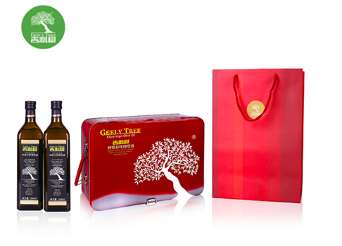 【吉利樹】西班牙特級初榨橄欖油1L*2瓶 紅鐵禮盒