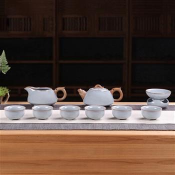 寶石藍(lán)鼎盛輝煌汝窯10入茶具