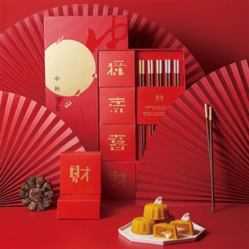 中秋禮品 流心五彩中秋禮盒月餅筷子禮品定制送客戶禮物 中秋流心五彩
