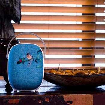 中國(guó)手工刺繡音箱無線藍(lán)牙音響便攜 中國(guó)特色禮品送老外創(chuàng)意民族風(fēng)婦女節(jié)女生節(jié)禮物送男女朋友 青碧色