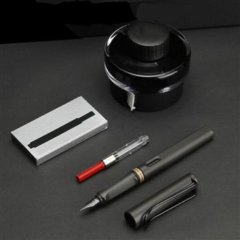 鋼筆墨水禮盒裝練字男女商務(wù)禮物送禮墨水禮盒裝 送手提袋筆套 F尖約0.6MM建議日常書寫練字用 墨水禮盒套裝