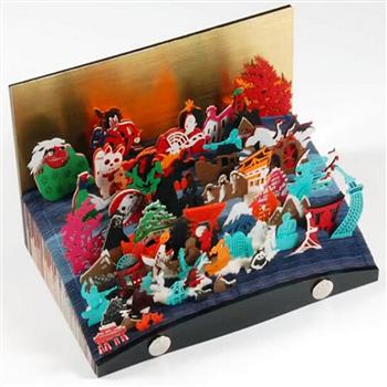 3D標(biāo)簽紙雕立體便簽微縮世界萬(wàn)國(guó)建筑模型日版