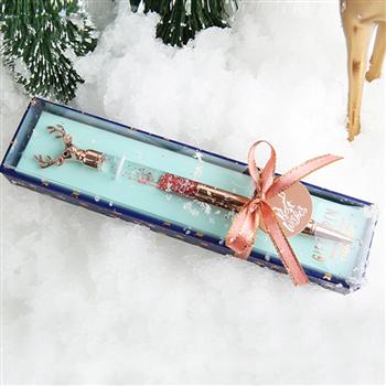 流沙簽字筆 麋鹿金屬個(gè)性簽名筆創(chuàng)意圓珠筆馴鹿黑色水性筆禮盒裝生日禮物圣誕禮品 