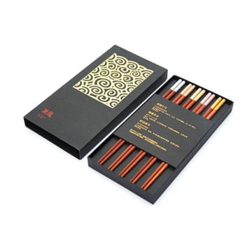 清樸堂尊貴紅木筷子禮盒品宴10雙裝高檔烏木筷子