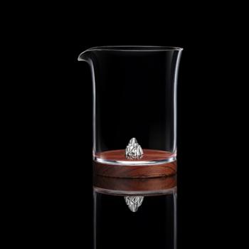 不覺(jué)堂木璃公道杯臺(tái)灣耐高溫純手工內(nèi)設(shè)銀飾茶道配件透明玻璃日式分茶器整套茶具 鉑山 竹風(fēng) 