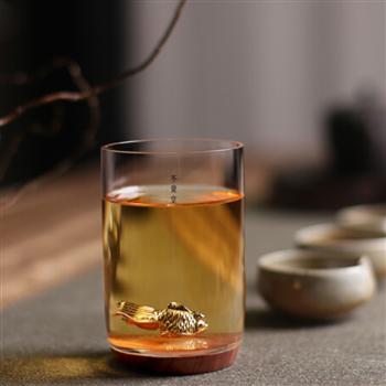 不覺(jué)堂木璃私杯品茗私杯玻璃茶杯主人杯單杯禮品杯水杯茶杯茶具凝魚(yú)