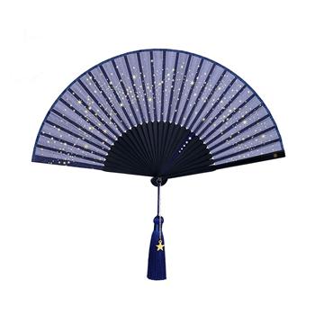 【故宮淘寶】微微風簇浪，散作滿河星-燙金星空超薄透女士折扇