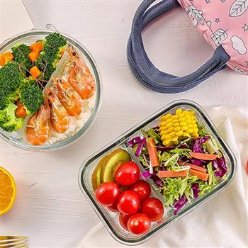 富光保鮮盒玻璃飯盒上班族微波爐分隔加熱