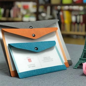 縱橫月歷韓國小清新文件袋學科分類學生用資料文件袋透明a4文件夾