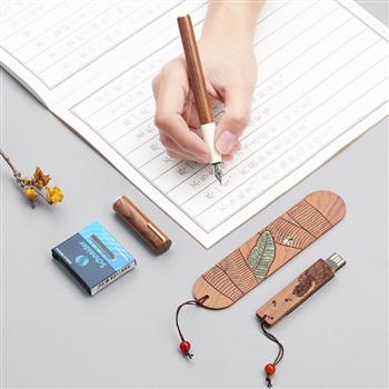 紅木質(zhì)鋼筆書簽?zāi)姨籽b高檔文藝生日禮物老師紀(jì)念品送禮定制刻字