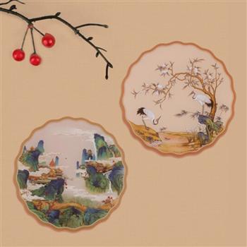 故宮文化 瑞鶴晴嵐杯墊套裝硅膠杯墊家居用品 文創(chuàng)禮品 生日紀念日母親節(jié)禮物 瑞鶴晴嵐 杯墊套裝