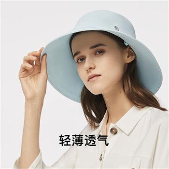 蕉下 遮陽(yáng)帽女防紫外線防曬防護(hù)帽沙灘可折疊加寬帽檐遮陽(yáng)帽 輕薄漁夫帽-霜草藍(lán) 均碼