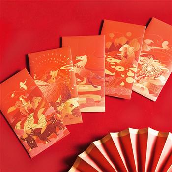 國家寶藏個(gè)性創(chuàng)意利是封5枚裝