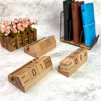 清木集市木藝擺件萬(wàn)年歷