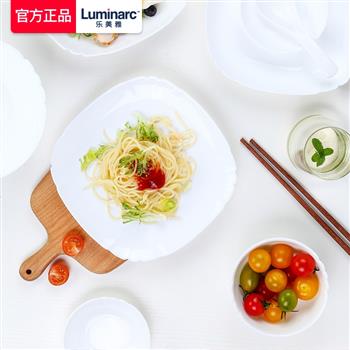 樂美雅露特莎白玉玻璃餐具微波爐專用的碗耐高溫深盤套裝家用飯碗