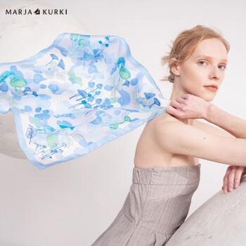瑪麗亞.古琦（MARJA KURKI）小方巾 歐美風(fēng)氣質(zhì)優(yōu)雅高檔桑蠶絲絲巾