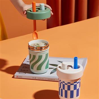 chakolab隨行吸管杯保溫杯陶瓷內膽不銹鋼大容量便攜水杯子bobo杯