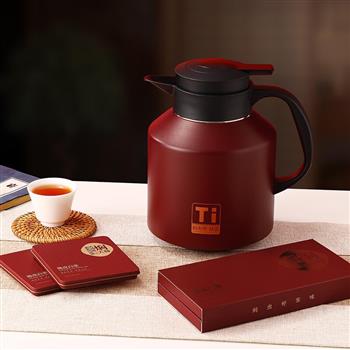 燜大師（MENDASHI） 純鈦燜茶壺富貴紅商務(wù)辦公燜泡壺陳皮白茶燜壺套裝純鈦內(nèi)膽茶隔
