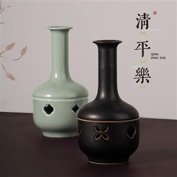 清平樂平安喜樂陶瓷花瓶盤香爐精油香薰擴(kuò)香器套裝中式創(chuàng)意禮品