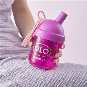 holoholo奶茶杯子夏季兒童簡(jiǎn)約水杯女生高顏值便攜粗多巴胺吸管杯