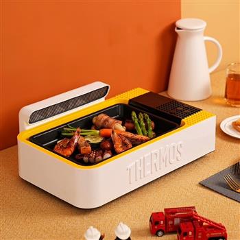 膳魔師（THERMOS） 多功能鍋料理鍋家用烤肉鍋電熱火鍋煎烤涮一體鍋