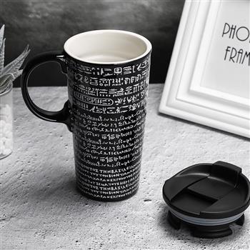 大英博物館陶瓷杯高款大容量馬克杯子帶蓋送生日禮物禮物教師節(jié)