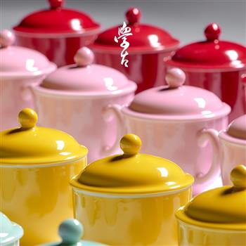 學古|1930陶瓷小蓋杯 復古帶蓋水杯茶杯會議杯馬克杯咖啡杯180cc