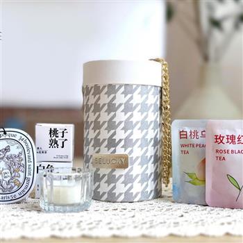 春風有信手提禮盒藏詩蠟燭燭臺花茶茶包香薰掛飾