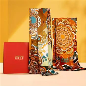 中國(guó)國(guó)家博物館好運(yùn)連連絲巾禮盒博物館文創(chuàng)結(jié)婚生日復(fù)古媽媽禮物