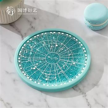 中國國家博物館創(chuàng)意星圖流沙杯墊圓形隔熱墊中國風杯墊喬遷新居禮