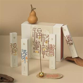 福祿壽喜天然線香檀香沉香家用室內(nèi)持久香薰高端禮盒中式創(chuàng)意禮品