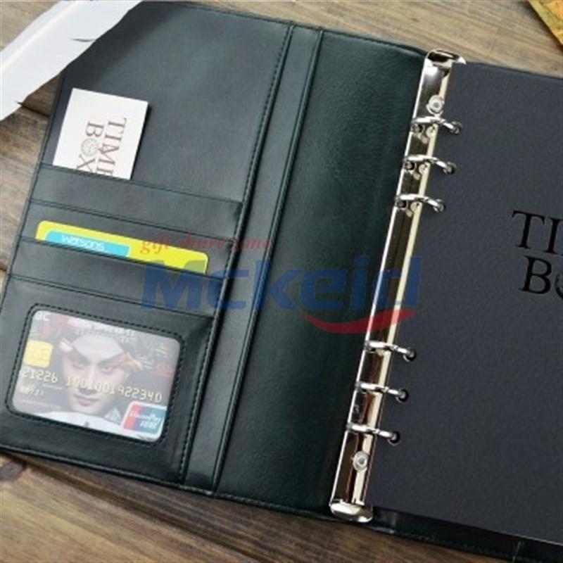 高檔商務(wù)皮面A5活頁筆記本文具6孔32k仿皮記事本子定制