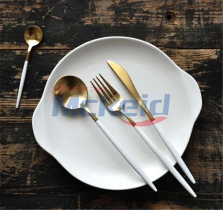 磨砂亞光 白金拉絲不銹鋼餐具（白金4件套）