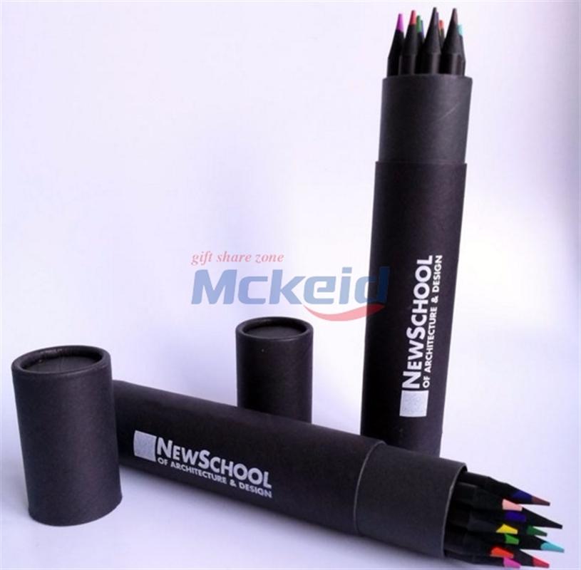 鉛筆定制加印logo木桶彩色鉛筆